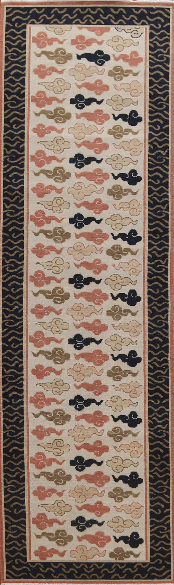 Geometric Art Deco Oriental Runner Rug 3x12