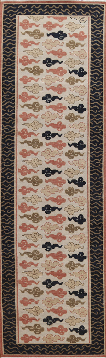 Geometric Art Deco Oriental Runner Rug 3x12