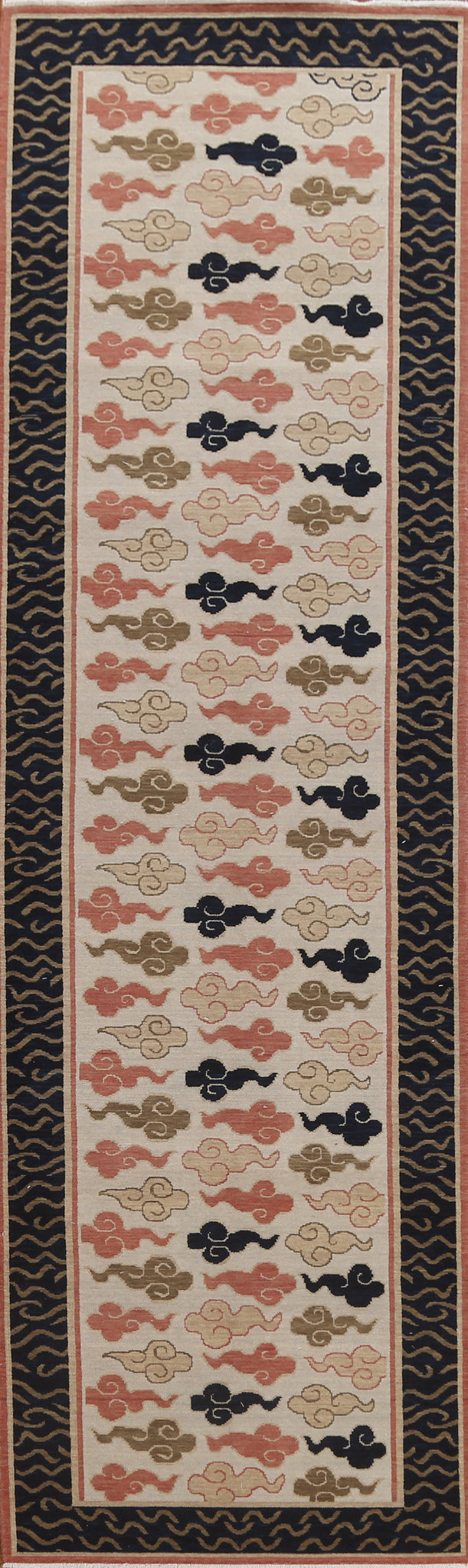 Geometric Art Deco Oriental Runner Rug 3x12