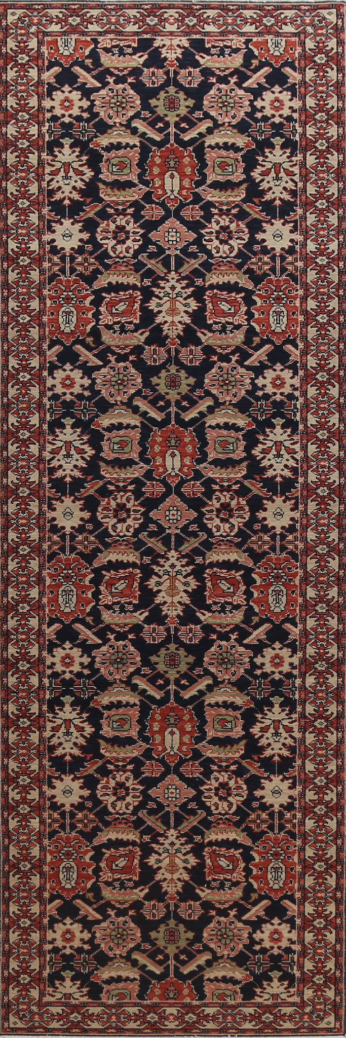 Wool Handmade Ziegler Turkish Runner Rug 3x12