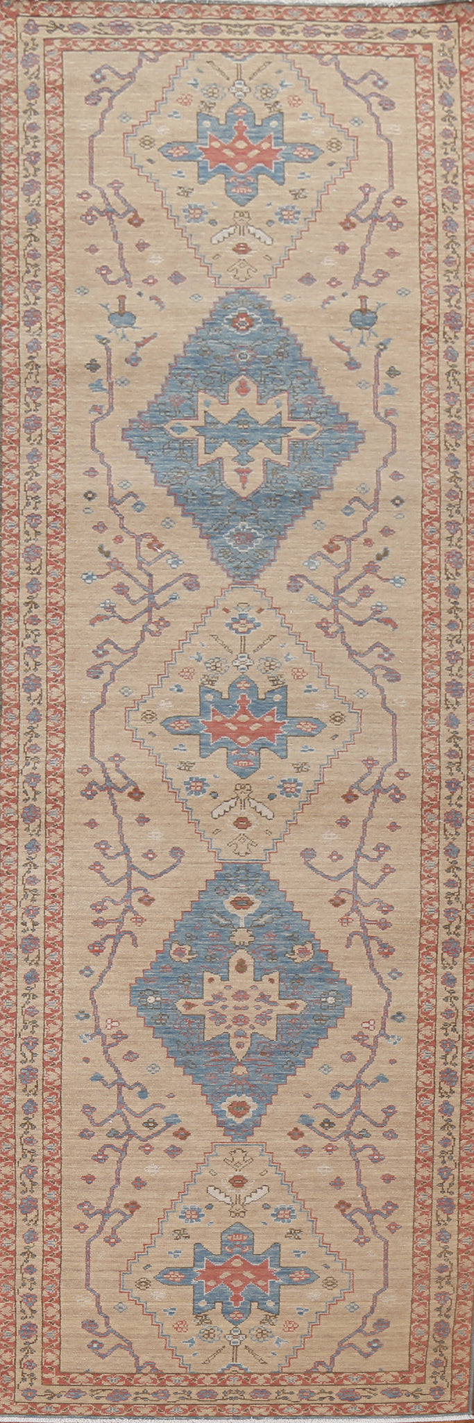 Geometric Heriz Serapi Oriental Runner Rug 3x12