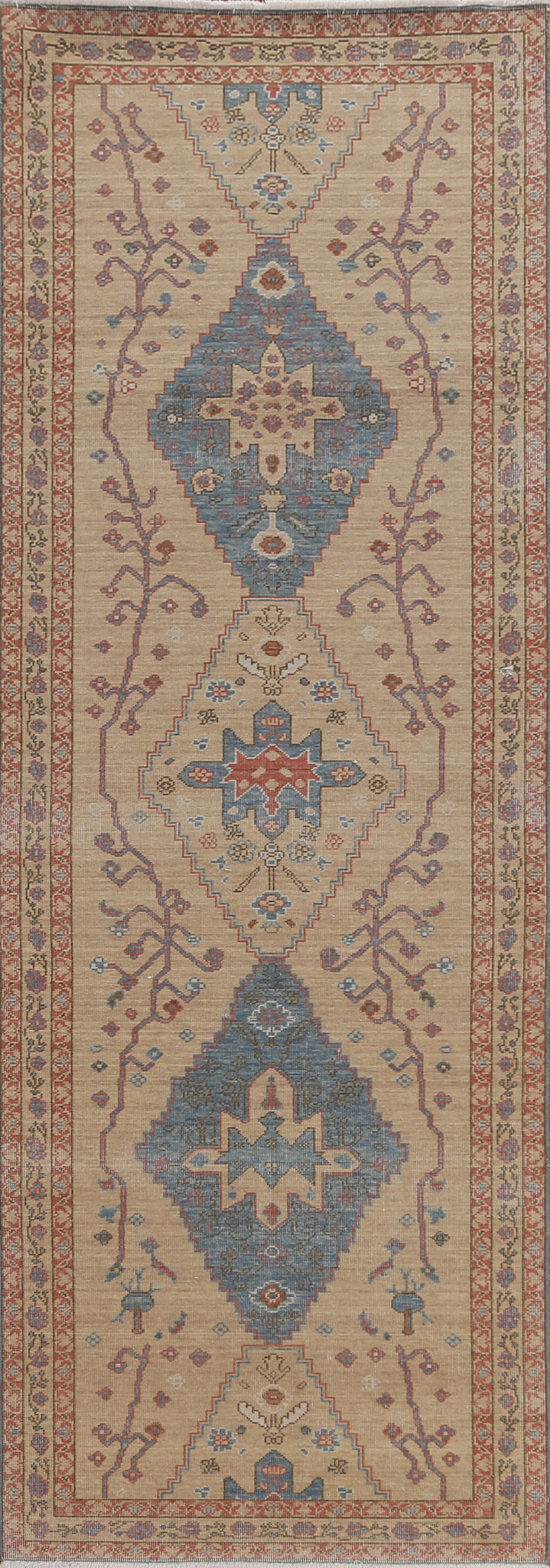 Handmade Heriz Serapi Oriental Runner Rug 3x10