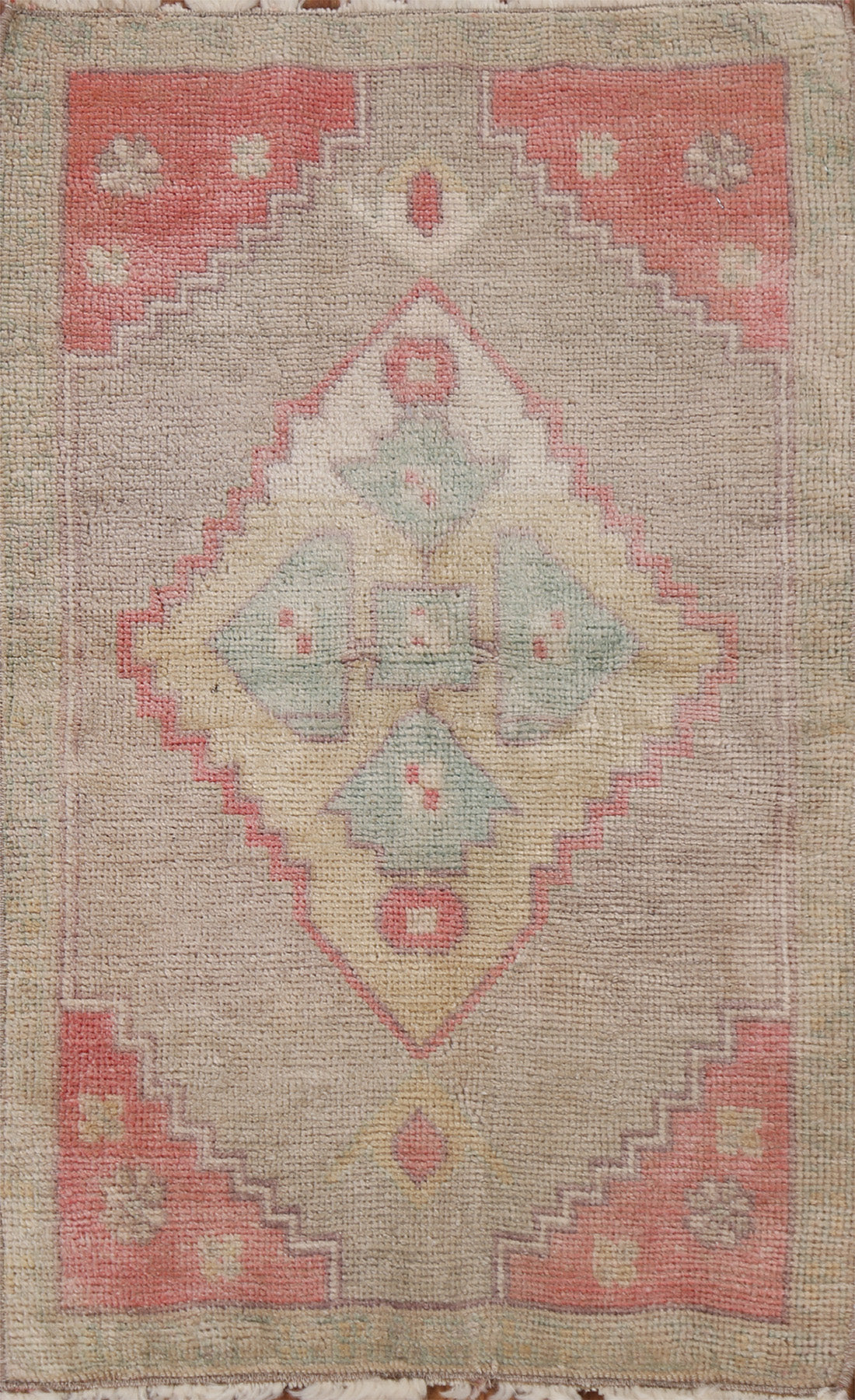 Vegetable Dye Handmade Wool Oushak Oriental Rug 2x3