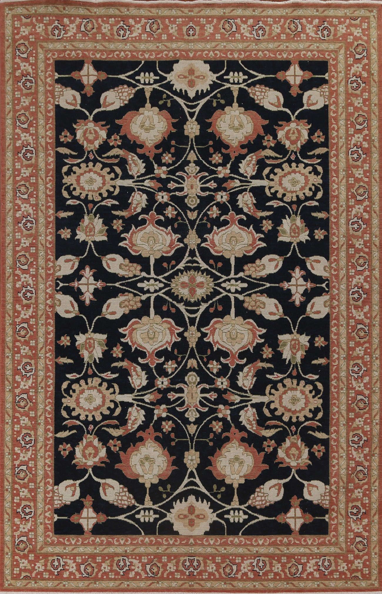 Floral Wool Sultanabad Ziegler Turkish Rug 7x10