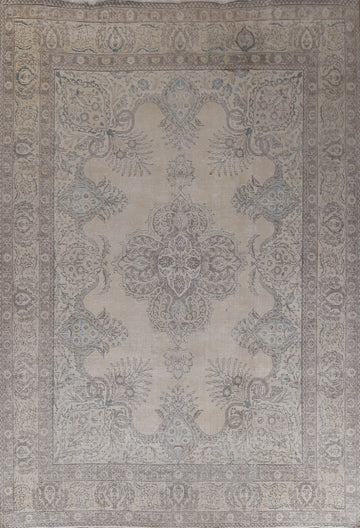 Muted Handmade Wool Tabriz Persian Rug 11x13