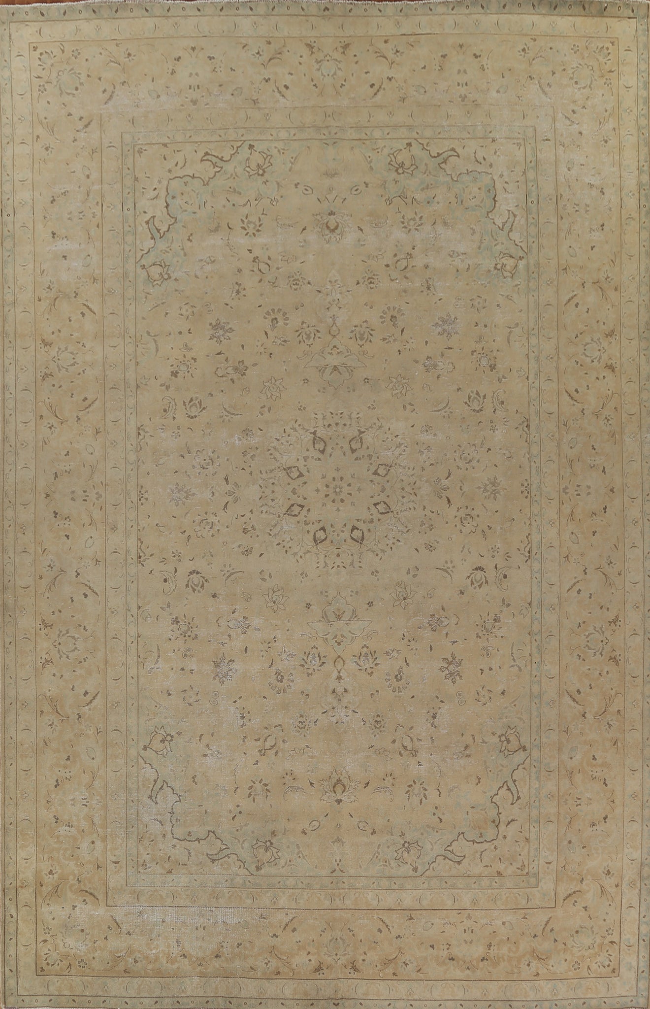 Vintage Wool Traditional Kashan Large Persian Rug 11x15