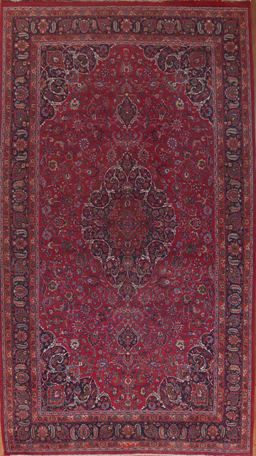Traditional Wool Mashad Oversize Persian Rug 10x18