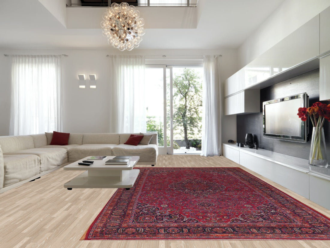 Traditional Wool Mashad Oversize Persian Rug 10x18