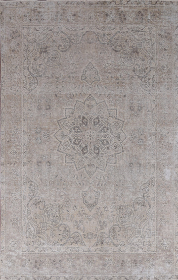 Floral Distressed Tabriz Persian Area Rug 6x10