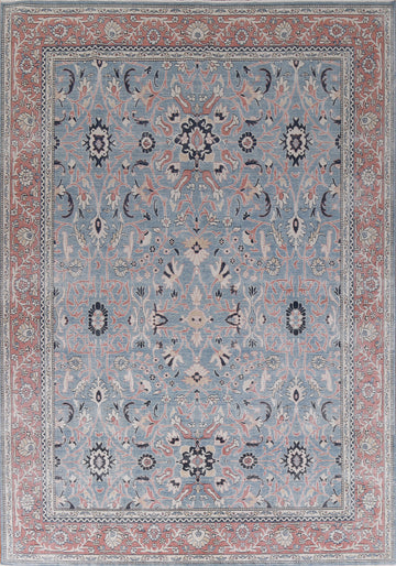 Light Blue Sultanabad Ziegler Turkish Wool Rug 9x12