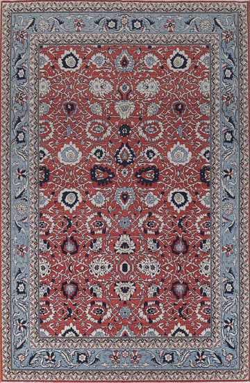 Red Floral Sultanabad Ziegler Wool Oriental Rug 9x12