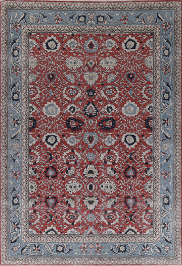 Red Floral Wool Sultanabad Ziegler Turkish Rug 9x12