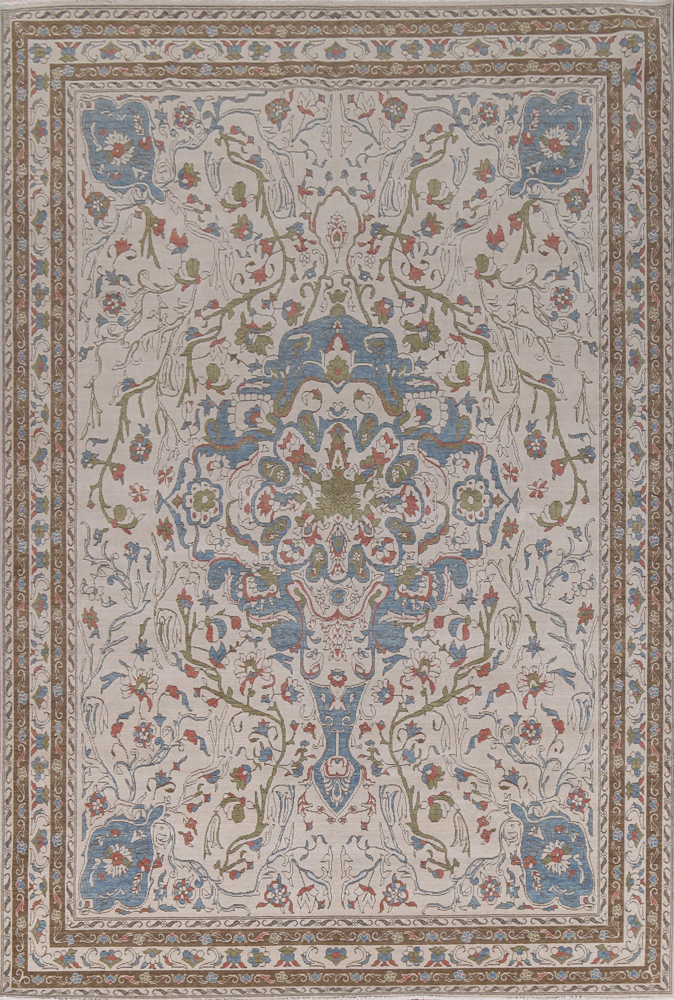 Hand-Knotted Wool Oushak Turkish Rug 9x12