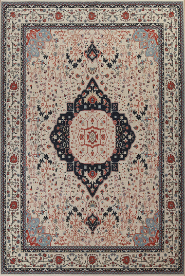 Handmade Wool Kashan Mohtasham Turkish Rug 9x12