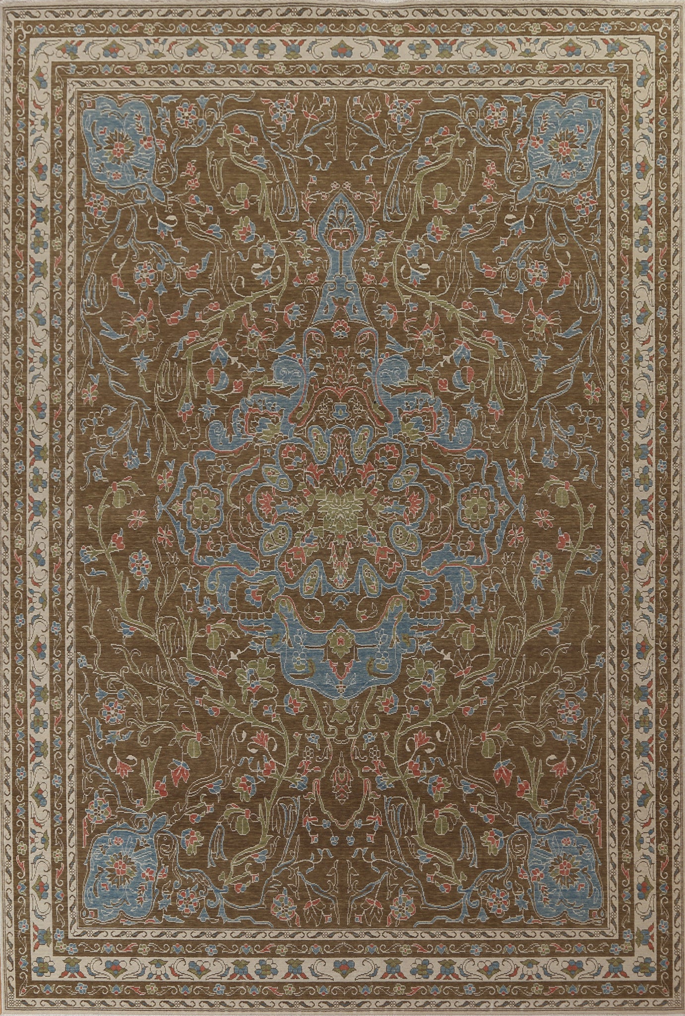 Handmade Floral Oushak Turkish Rug 9x12