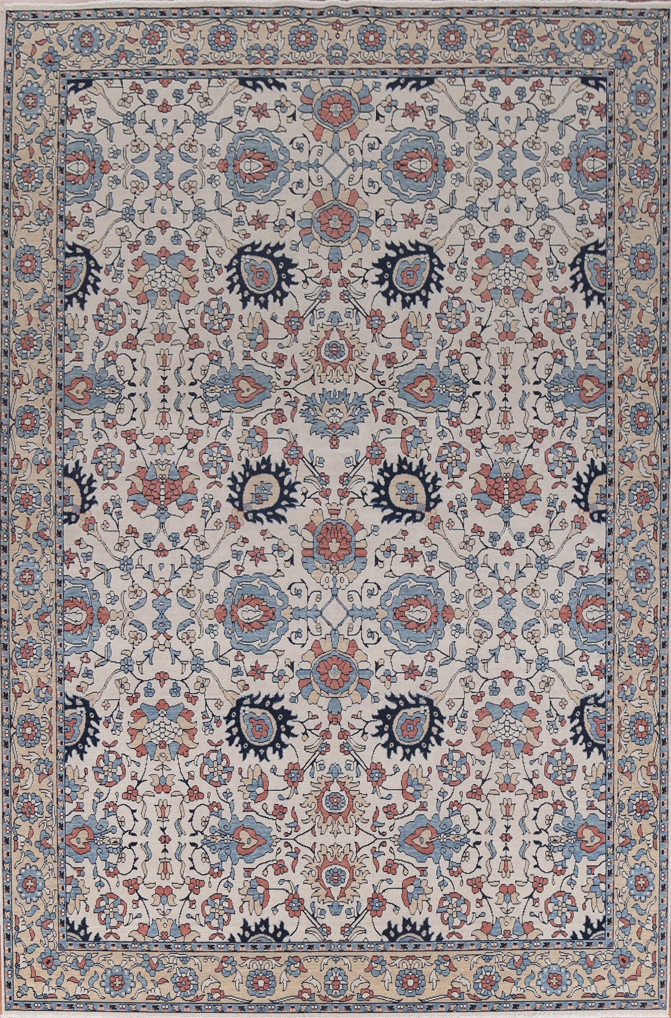 All-Over Floral Sultanabad Ziegler Turkish Rug 9x12