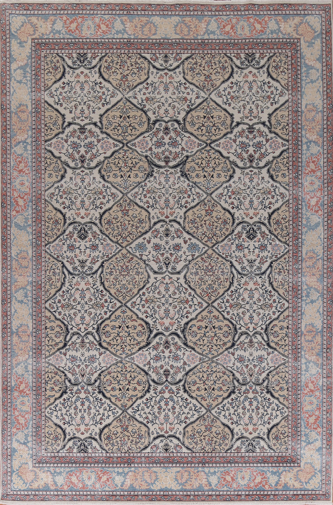Hand-Knotted Bakhtiari Turkish Wool Rug 9x12