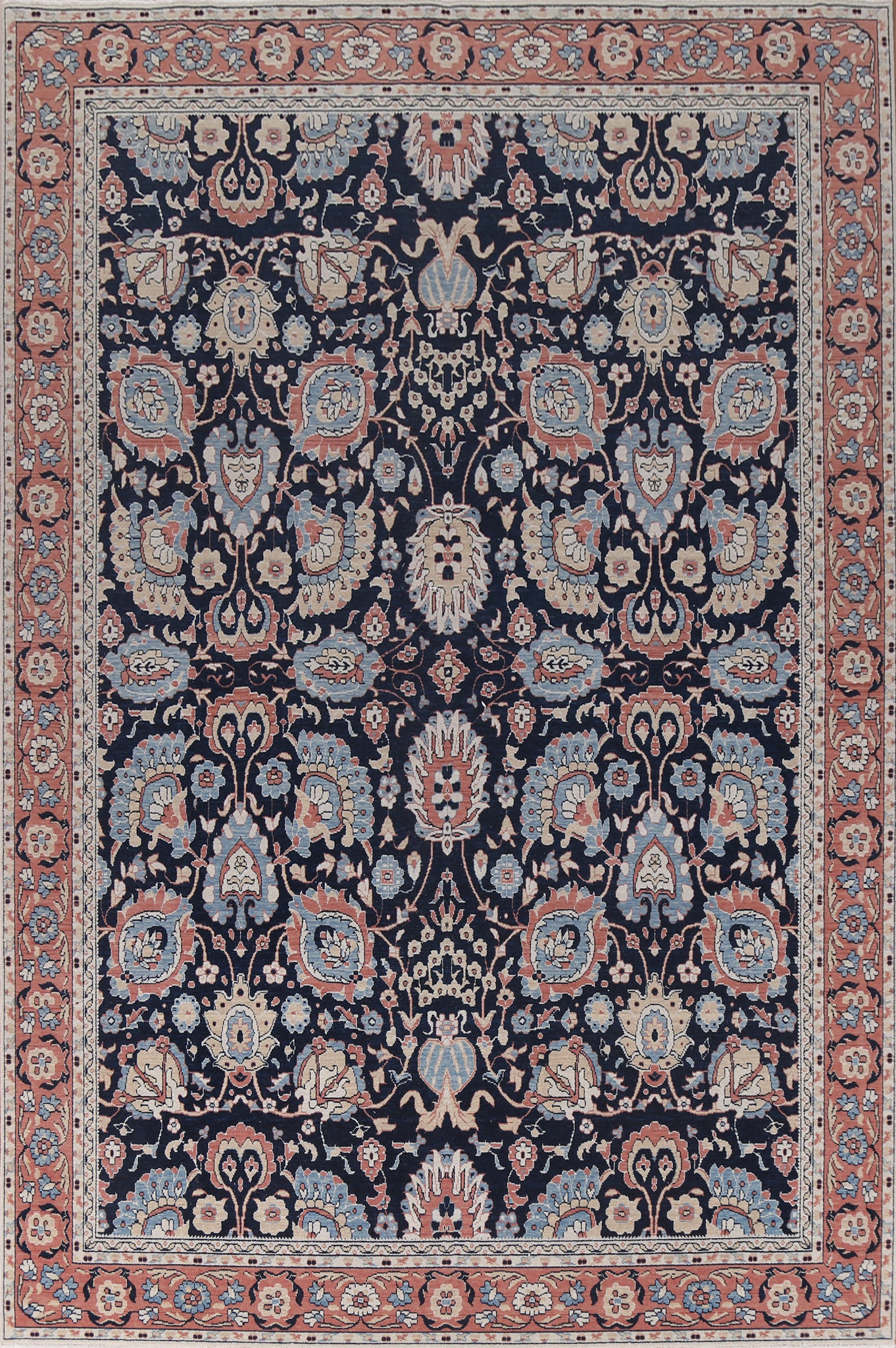 All-Over Floral Sultanabad Ziegler Turkish Wool Rug 9x12