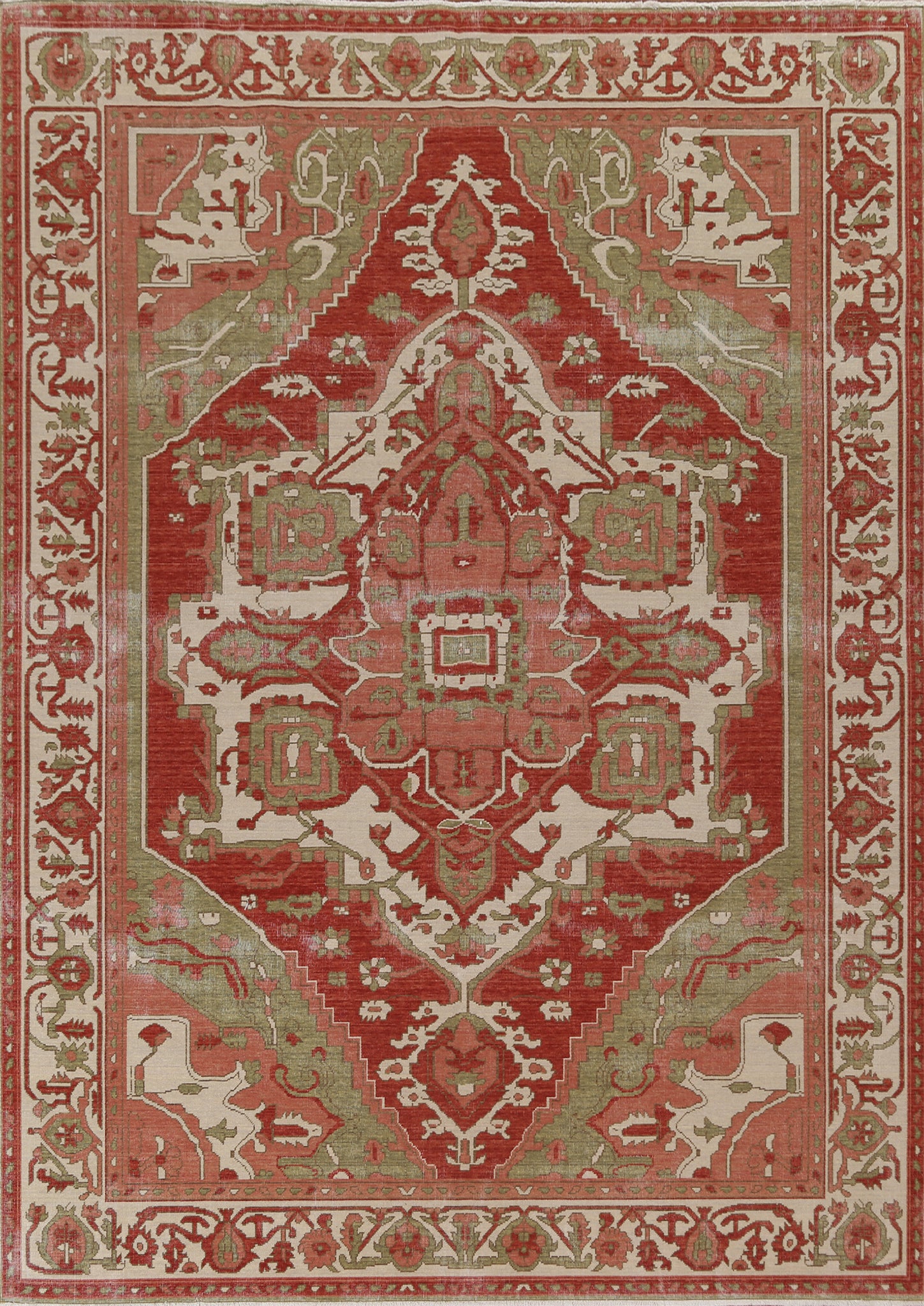 Floral Wool Heriz Serapi Turkish Rug 8x10
