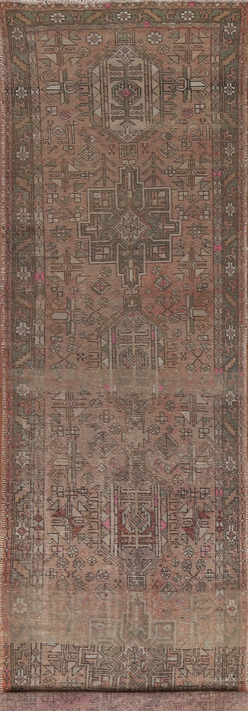 Tribal Geometric Ardebil Persian Runner Rug 3x14