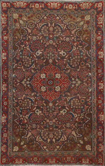 Floral Handmade Tabriz Persian Area Rug 4x7