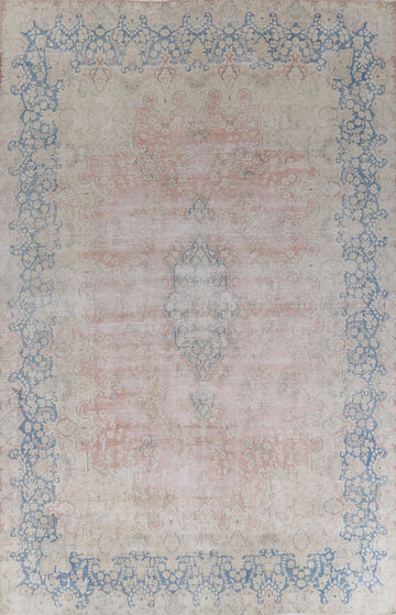 Hand-Knotted Wool Kerman Persian Rug 10x13