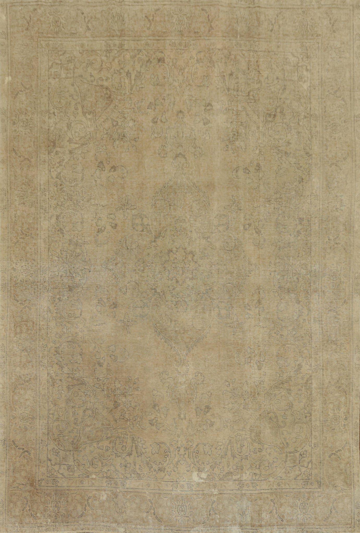 Distressed Wool Tabriz Persian Rug 10x13