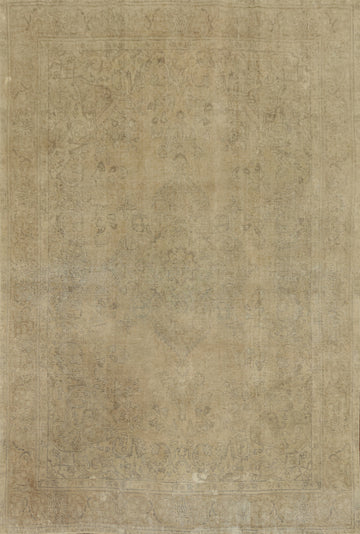 Distressed Wool Tabriz Persian Rug 10x13