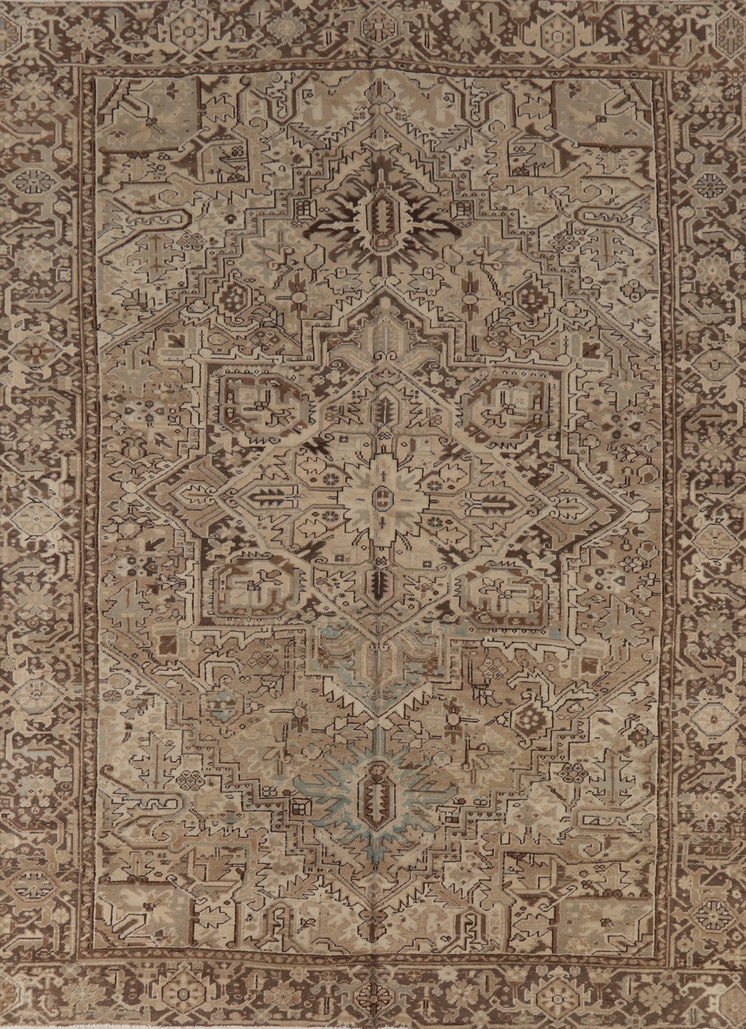Geometric Wool Heriz Persian Area Rug 8x11