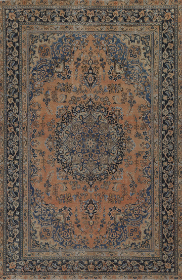 Floral Wool Handmade Mashad Persian Area Rug 8x11