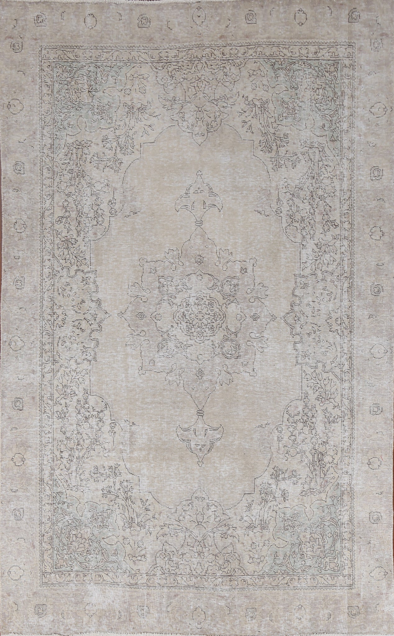 Distressed Wool Tabriz Persian Area Rug 6x9