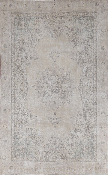 Distressed Wool Tabriz Persian Area Rug 6x9