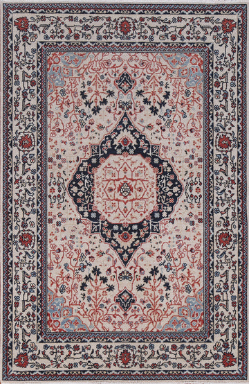 Handmade Kashan Mohtasham Wool Turkish Rug 4x6