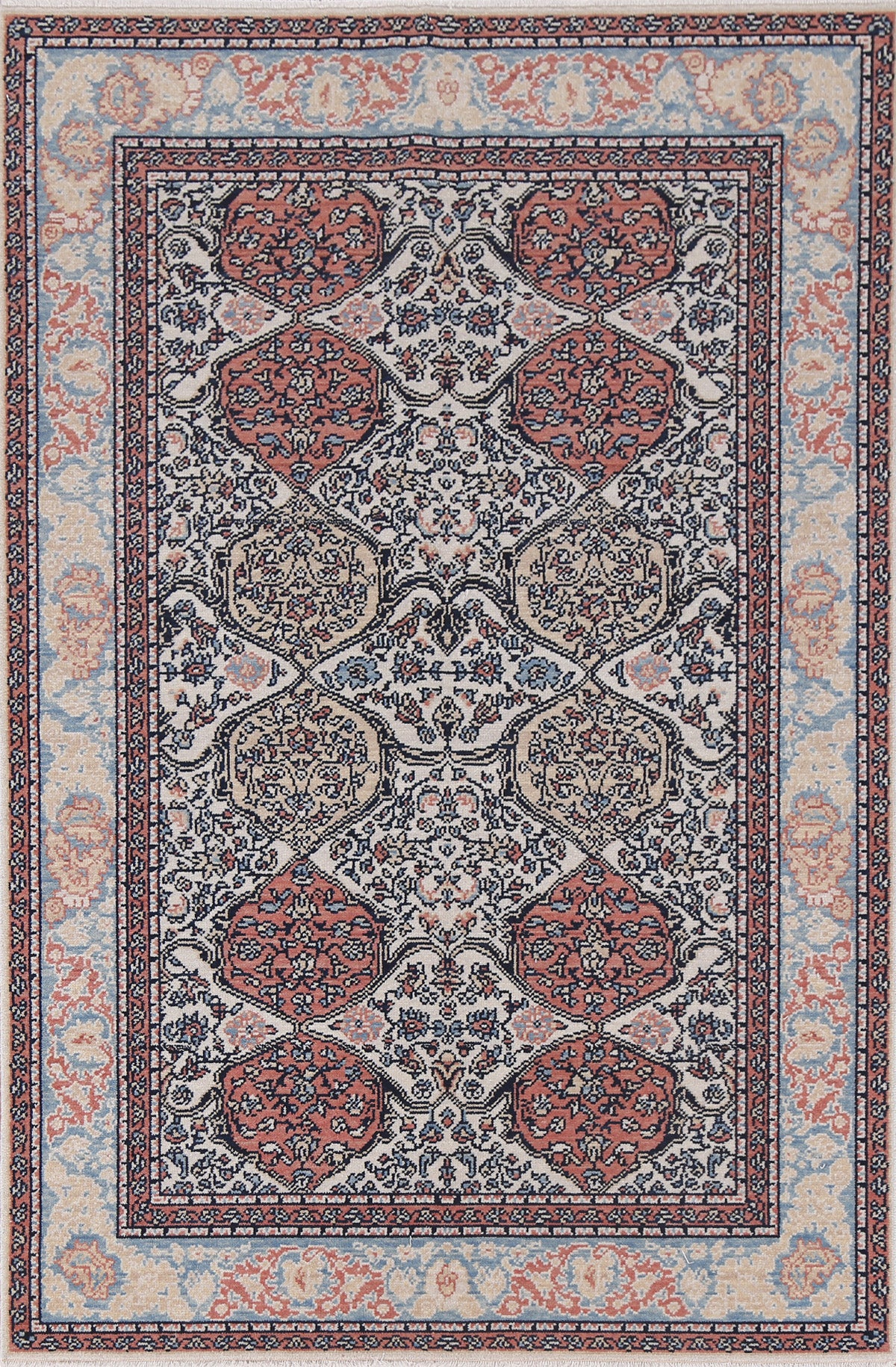 Floral Bakhtiari Turkish Wool Rug 4x6