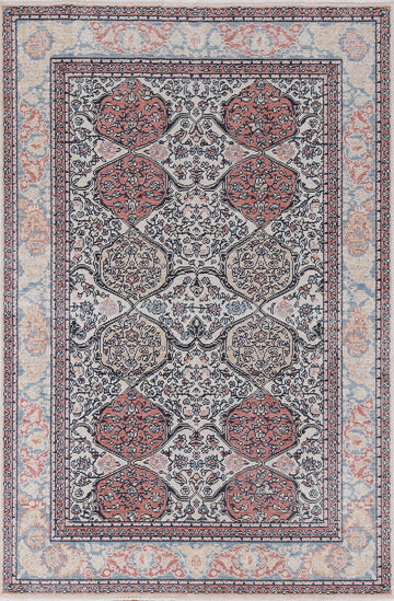 Hand-Knotted Bakhtiari Turkish Wool Rug 4x6