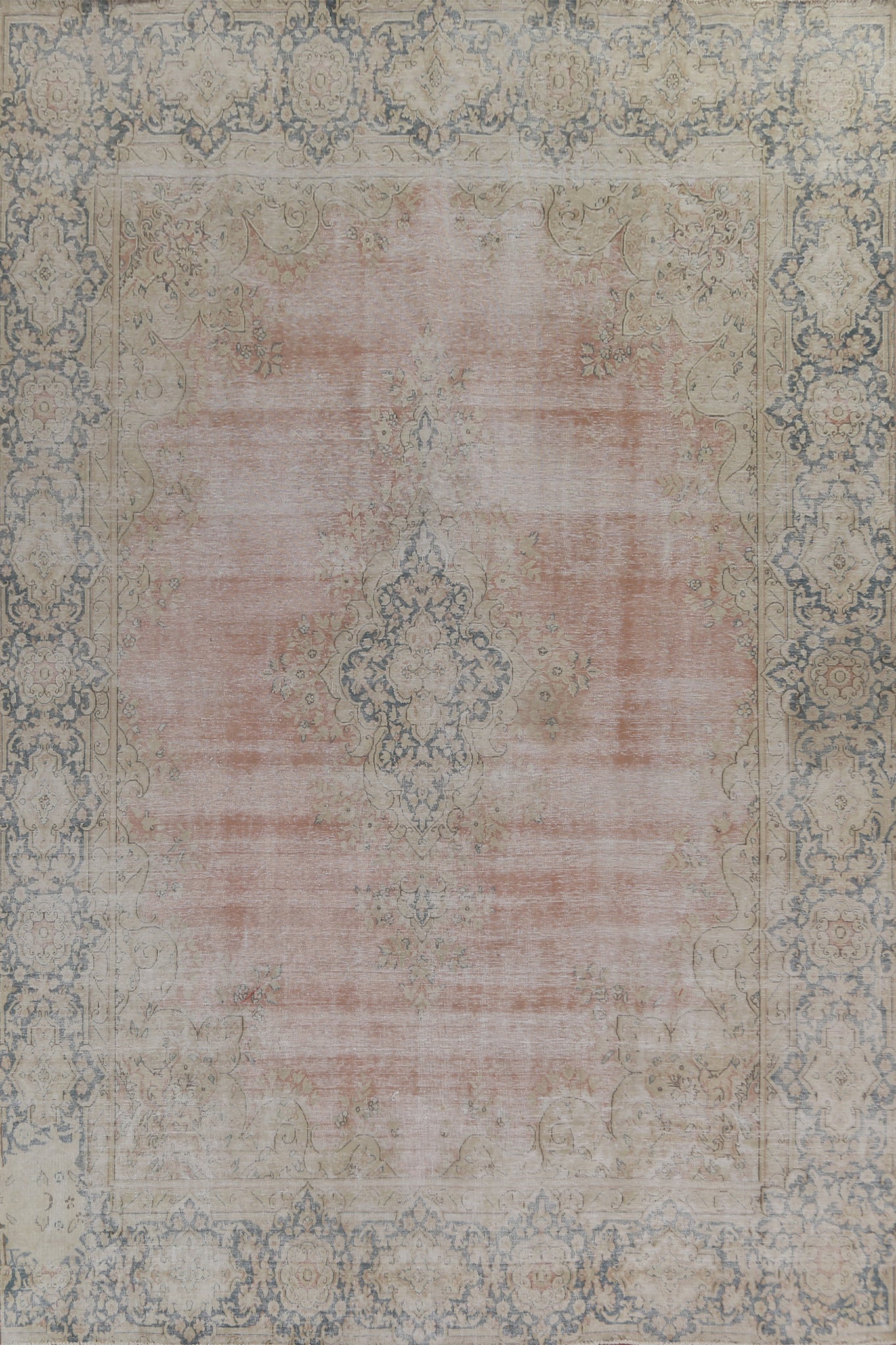 Floral Open Field Kerman Persian Area Rug 9x12