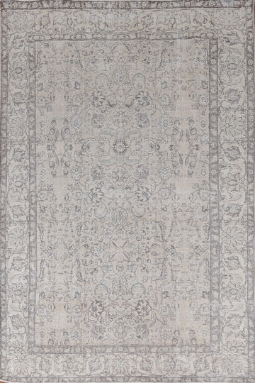 Floral Muted Tabriz Persian Area Rug 8x11