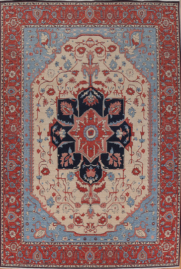 Heriz Serapi Geometric Oriental Area Rug 10x13