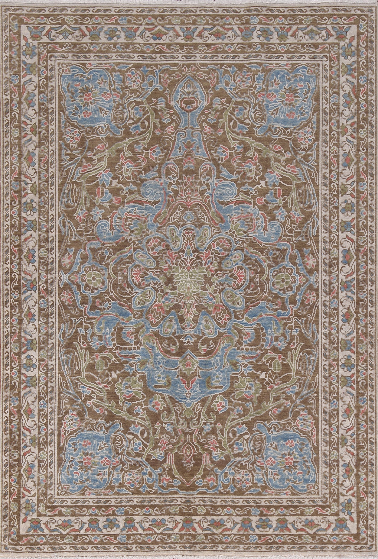 Floral Oushak Turkish Wool Rug 4x6