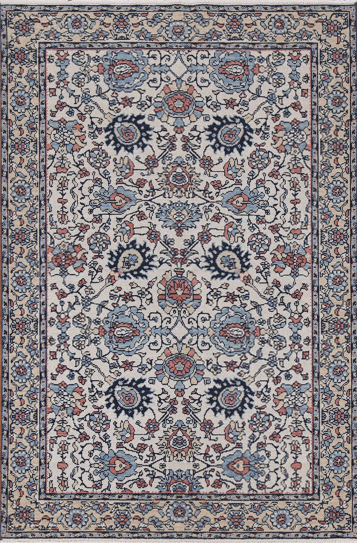 Hand-Knotted Sultanabad Ziegler Oriental Wool Rug 4x6