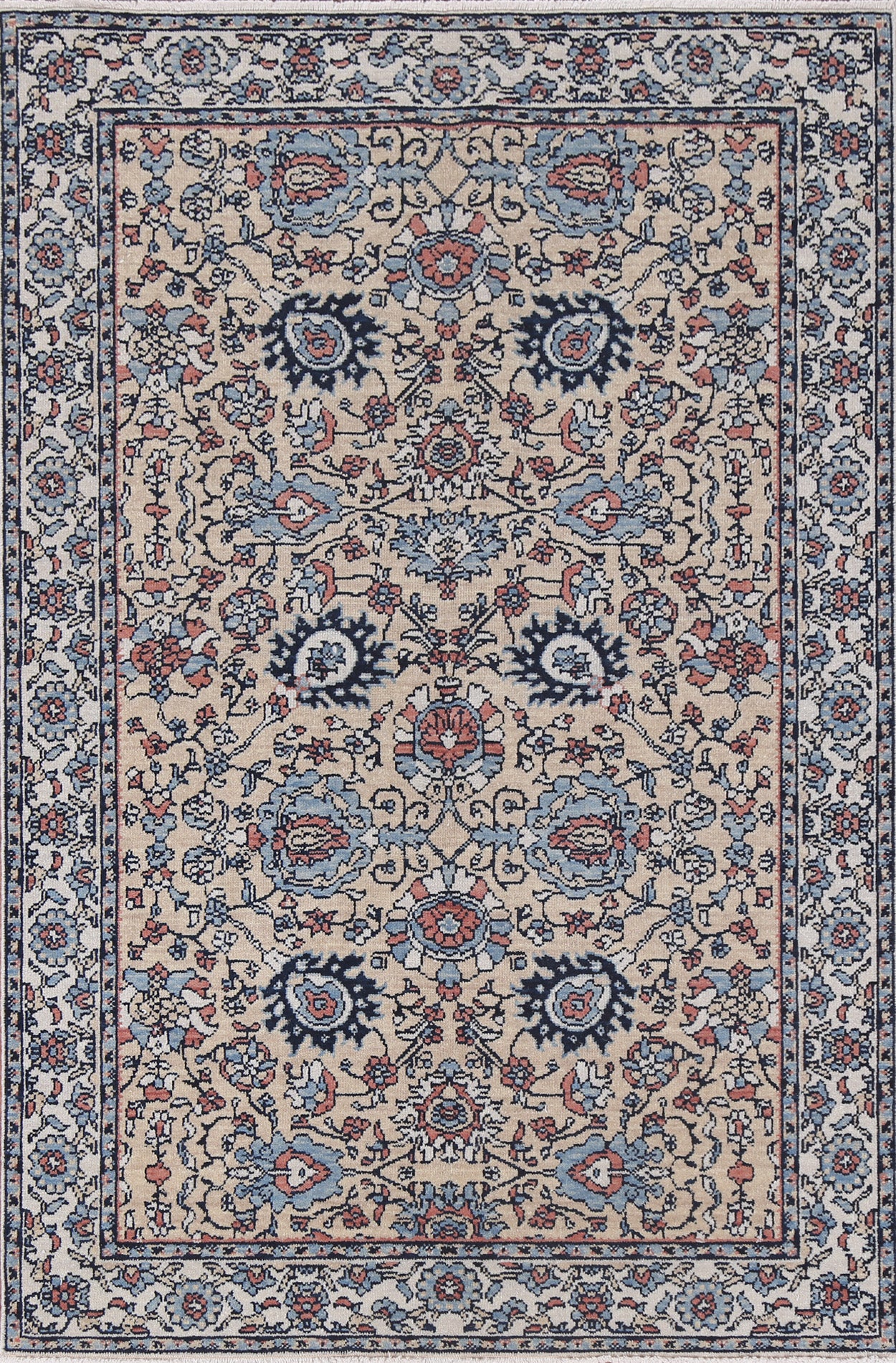 All-Over Sultanabad Ziegler Turkish Wool Rug 4x6