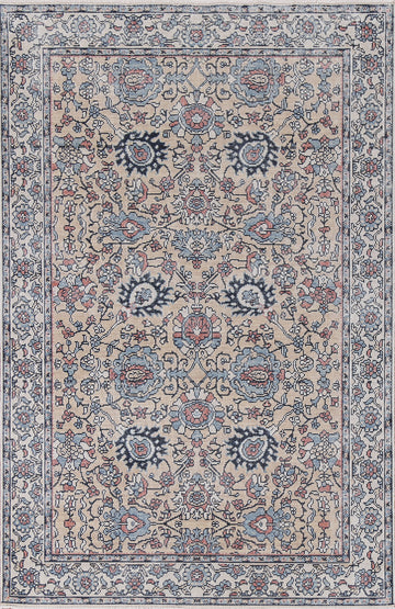 All-Over Floral Sultanabad Ziegler Turkish Wool Rug 4x6