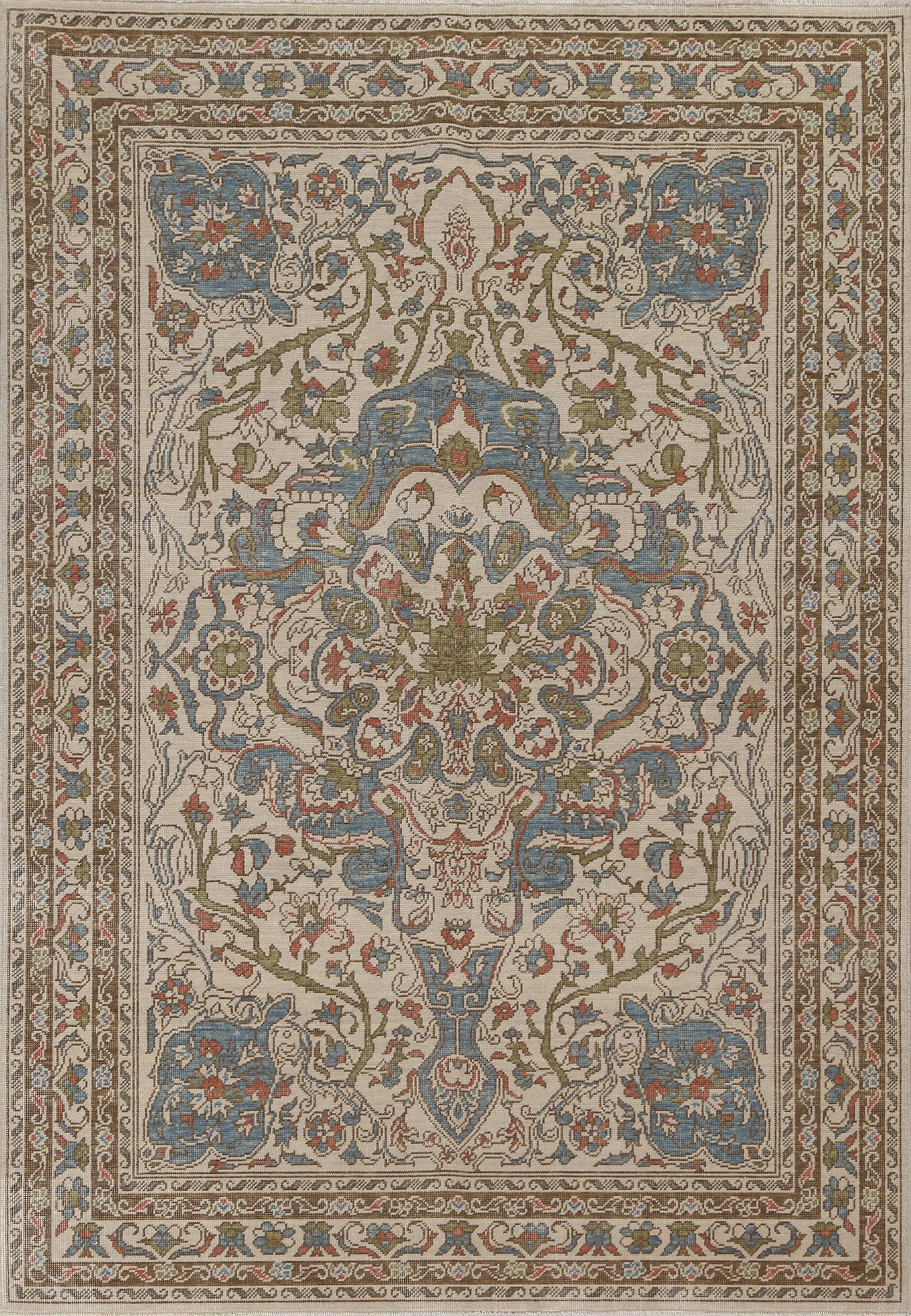 Geometric Oushak Turkish Area Rug 5x7