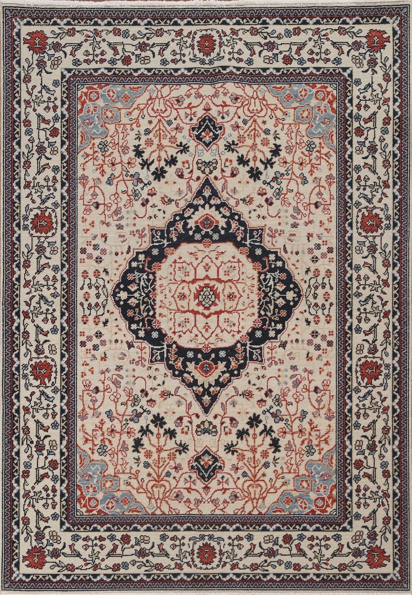 Geometric Kashan Mohtasham Oriental Area Rug 5x7
