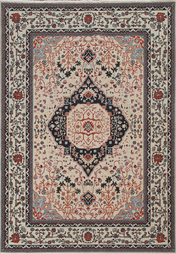 Geometric Kashan Mohtasham Oriental Area Rug 5x7