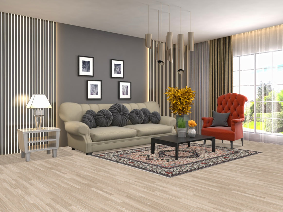 Geometric Kashan Mohtasham Oriental Area Rug 5x7