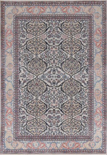 Geometric Wool Bakhtiari Turkish Area Rug 5x7