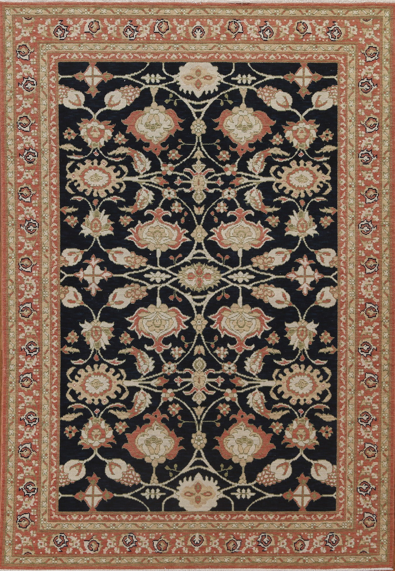 Floral Sultanabad Ziegler Turkish Area Rug 5x7