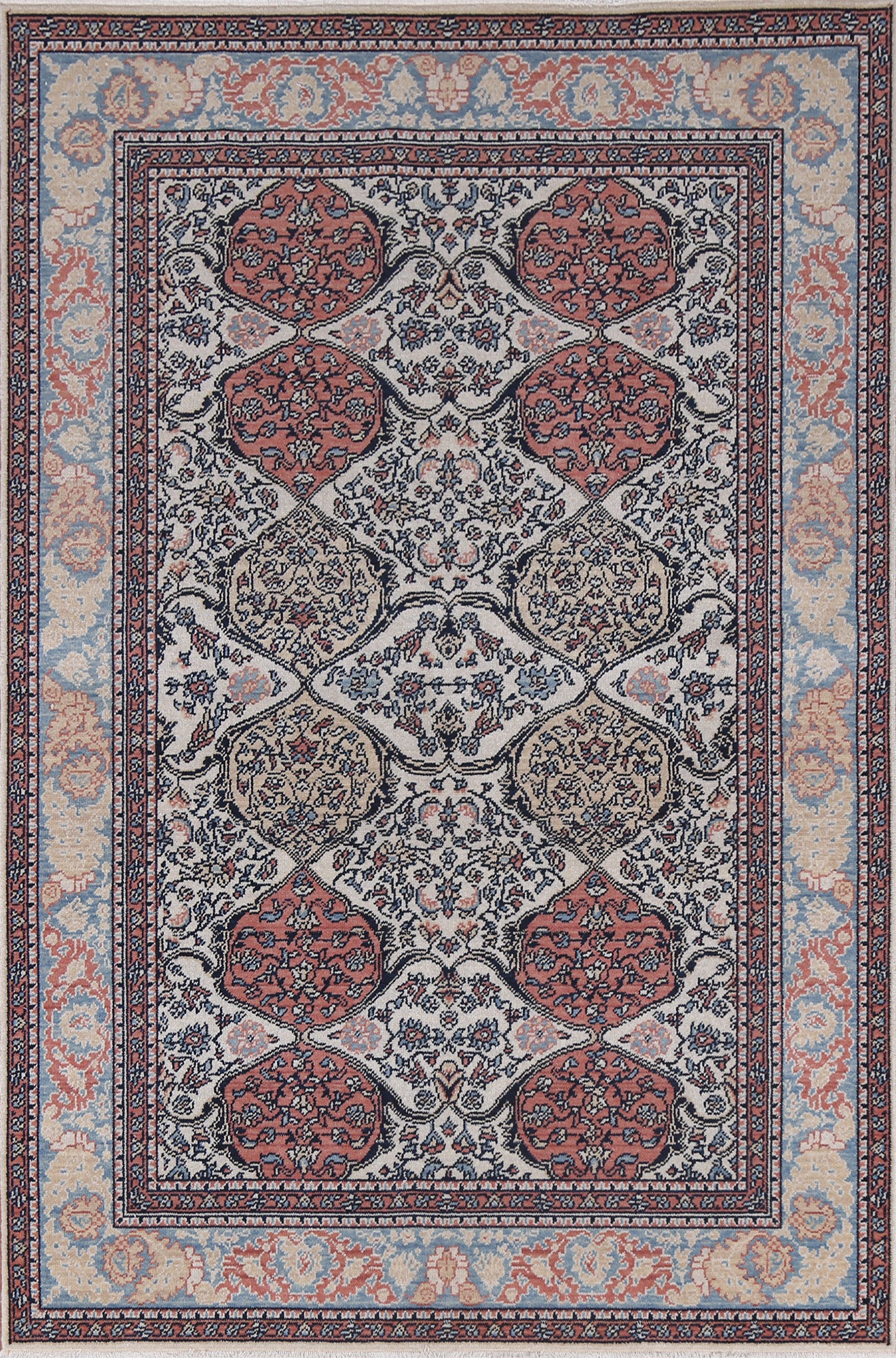Geometric Bakhtiari Turkish Wool Rug 5x7