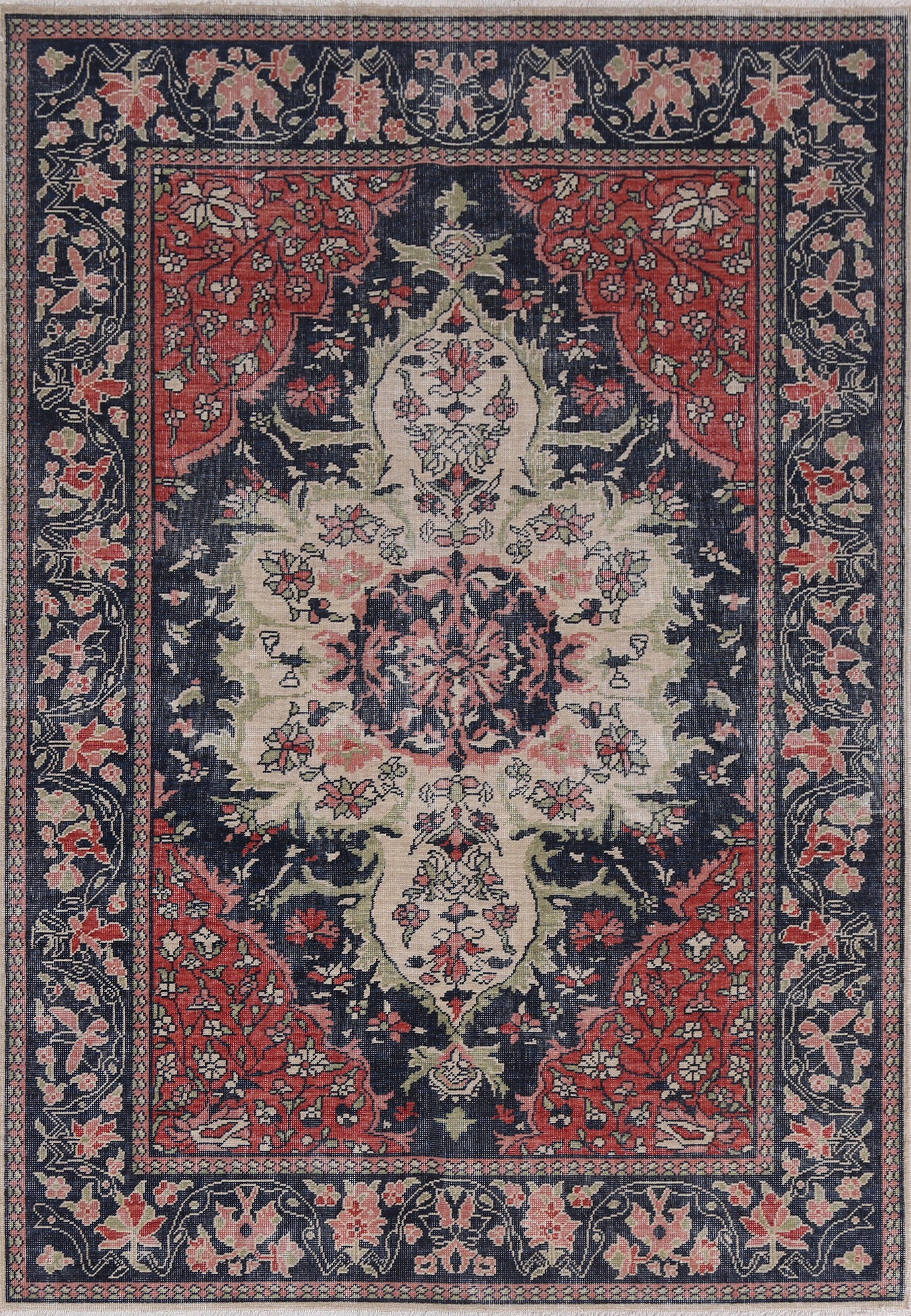 Geometric Sarouk Farahan Turkish Area Rug 5x7